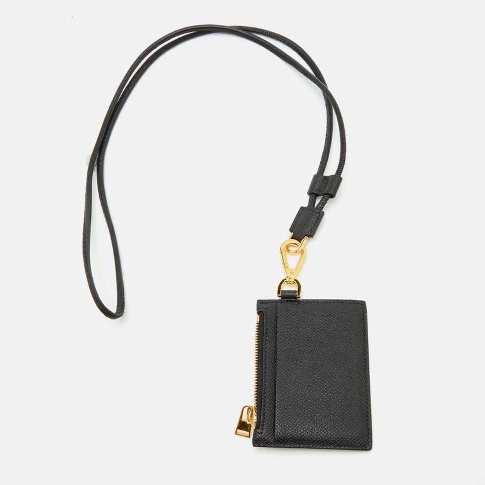 Tom Ford Black Leather Card Holder With Lanyard - Picture 4 of 7